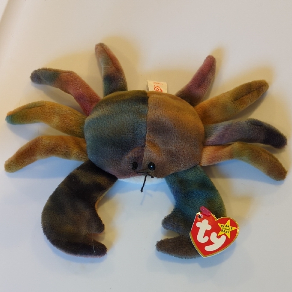 CLAUDE Ty Beanie Baby Multicolor Crab